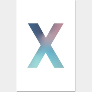 Gradient Letter X Initial Alphabet Posters and Art